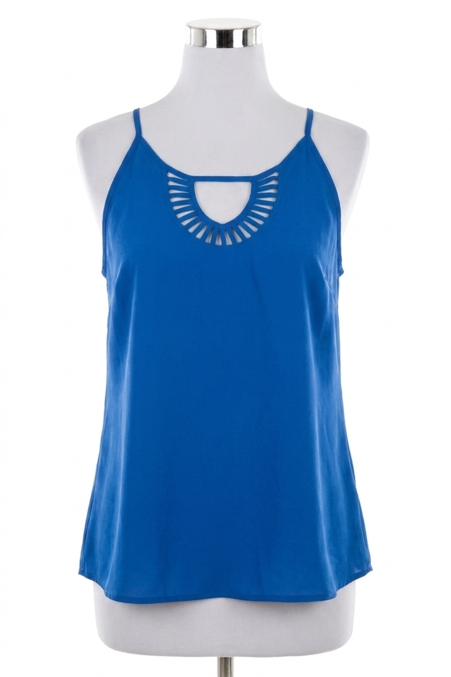 NEW ENTRO sleeveless camisole top in royal blue